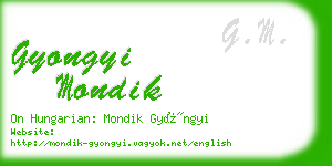 gyongyi mondik business card